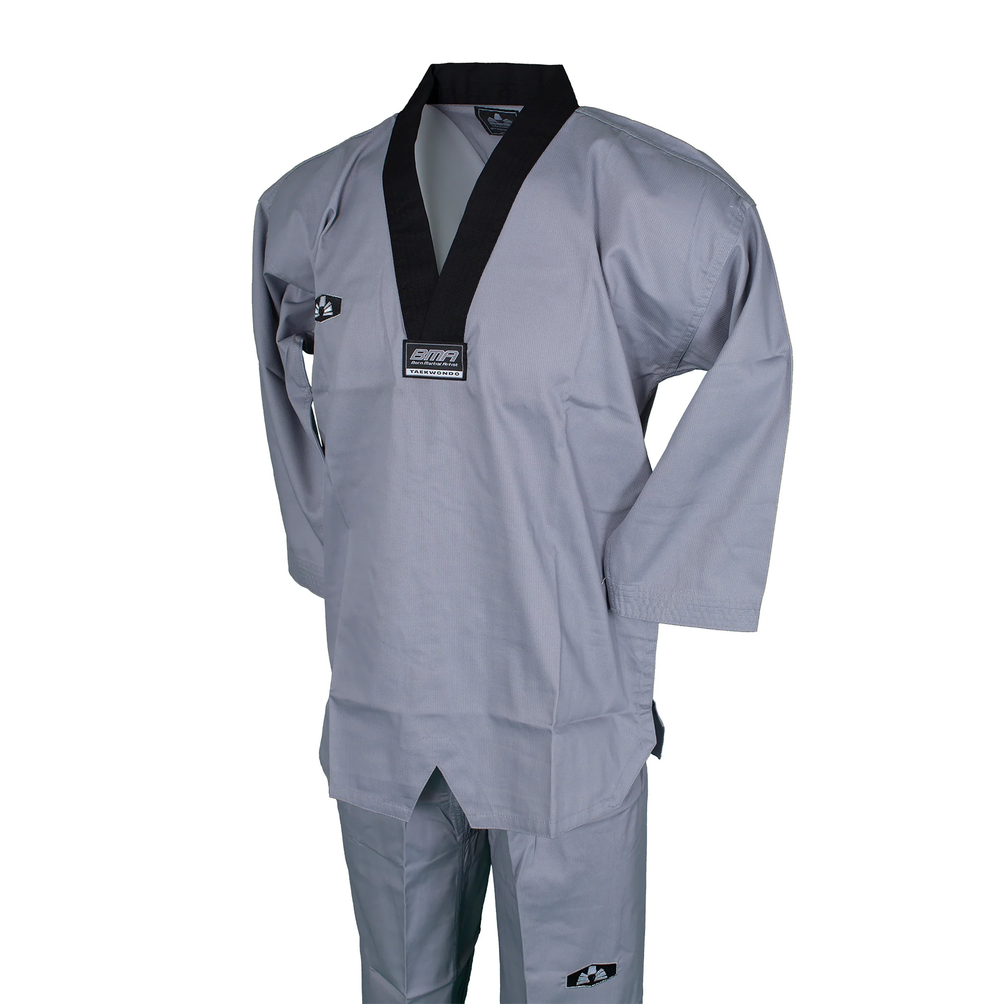 grey suit for martial arts classes like taekwondo or karate